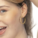 Orecchino a cerchio 32mm con zirconi