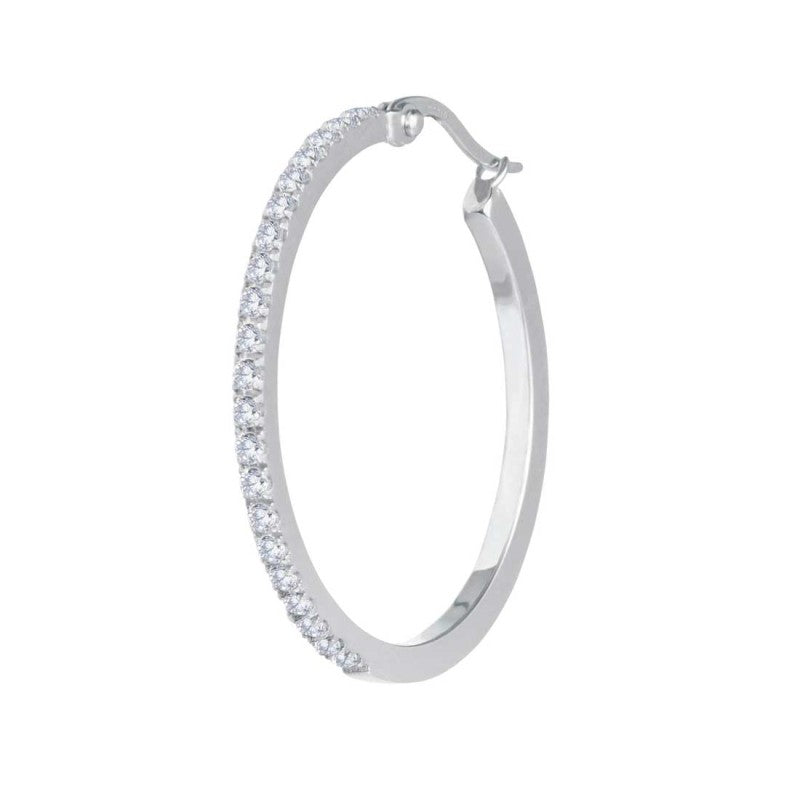 Orecchino a cerchio 32mm con zirconi