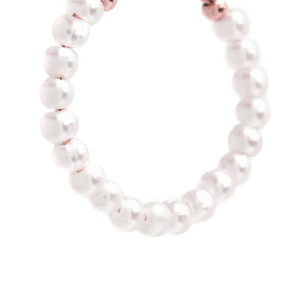 Orecchino a cerchio con perline di madreperla - Gioielleria Fondente