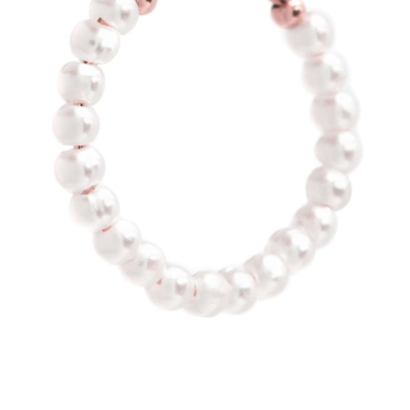 Orecchino a cerchio con perline di madreperla - Gioielleria Fondente