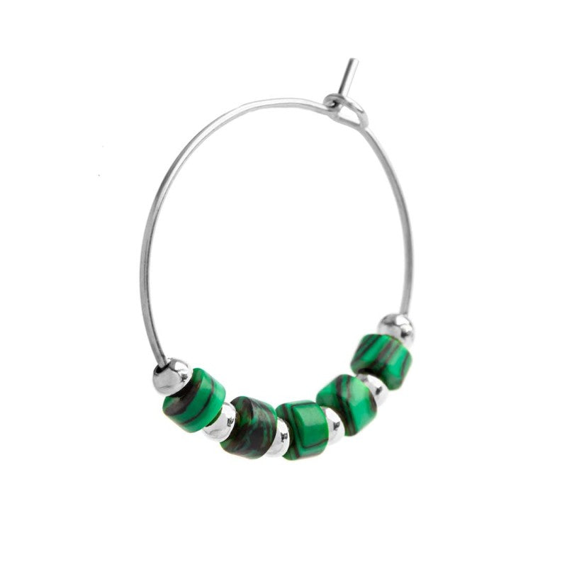 Orecchino a cerchio con pietre a rondelle - Gioielleria Fondente