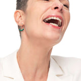 Orecchino a cerchio con pietre a rondelle - Gioielleria Fondente