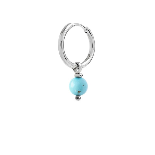 Orecchino a cerchio con sfera pendente