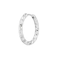 Orecchino a cerchio ritorto 2,1 cm trama diamantata