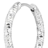 Orecchino a cerchio ritorto 2,1 cm trama diamantata