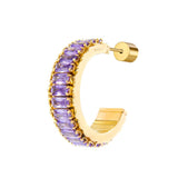 Orecchino a cerchio tennis zirconi baguette