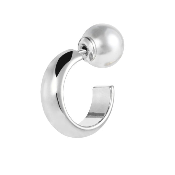 Orecchino a lobo a cerchietto 1,5cm con chiusura perla