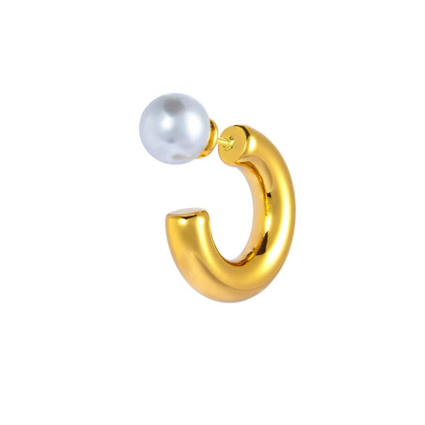 Orecchino a lobo a cerchietto 1,9cm con chiusura perla