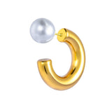 Orecchino a lobo a cerchietto 2,9cm con chiusura perla