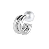 Orecchino a lobo a cerchietto doppio 2,1cm con chiusura perla