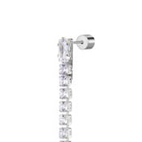 Orecchino a lobo catena tennis con zirconi baguette