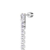 Orecchino a lobo catena tennis con zirconi baguette