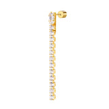 Orecchino a lobo catena tennis con zirconi baguette
