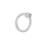 Orecchino a lobo cerchio 1,4cm con zirconi bianchi