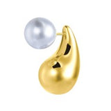 Orecchino a lobo goccia 2,6 cm con chiusura perla