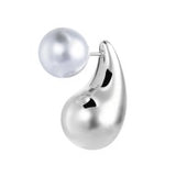Orecchino a lobo goccia 2,6 cm con chiusura perla