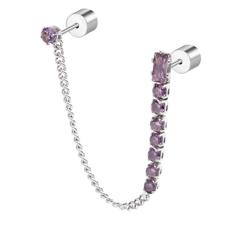 Orecchino a lobo multindosso tennis pendente - Gioielleria Fondente