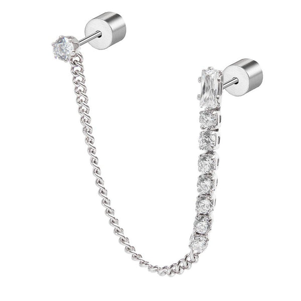 Orecchino a lobo multindosso tennis pendente - Gioielleria Fondente