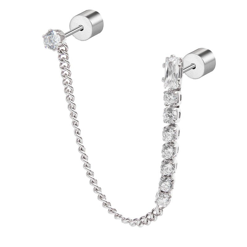 Orecchino a lobo multindosso tennis pendente - Gioielleria Fondente