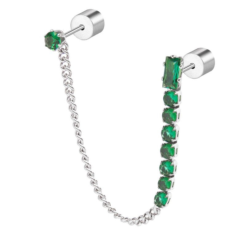 Orecchino a lobo multindosso tennis pendente - Gioielleria Fondente