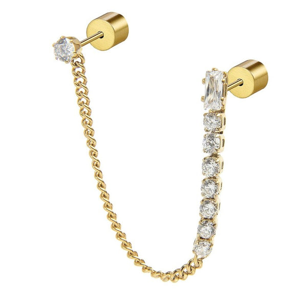 Orecchino a lobo multindosso tennis pendente - Gioielleria Fondente