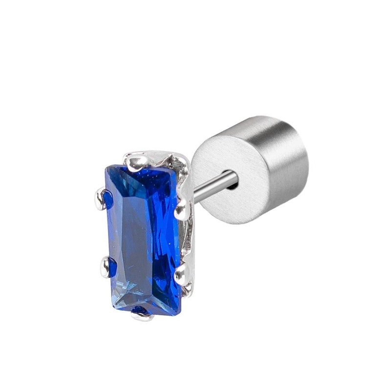 Orecchino a lobo zircone baguette - Gioielleria Fondente