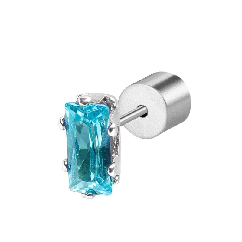 Orecchino a lobo zircone baguette - Gioielleria Fondente