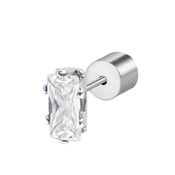 Orecchino a lobo zircone baguette - Gioielleria Fondente