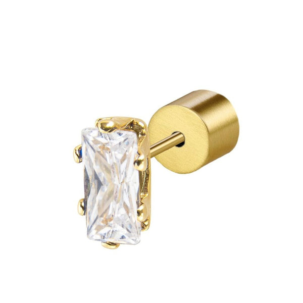 Orecchino a lobo zircone baguette - Gioielleria Fondente