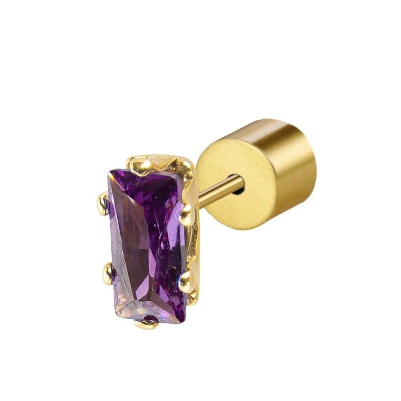 Orecchino a lobo zircone baguette - Gioielleria Fondente