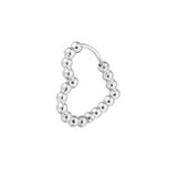 Orecchino cuore 1,8 cm trama con sfere