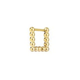 Orecchino quadrato 1,1 cm trama con sfere