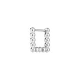 Orecchino quadrato 1,1 cm trama con sfere