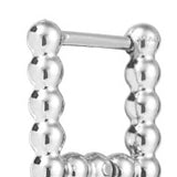 Orecchino quadrato 1,1 cm trama con sfere