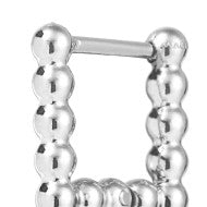 Orecchino quadrato 1,1 cm trama con sfere