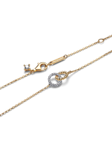 Collana Cerchi Intrecciati Sfere e Pavé