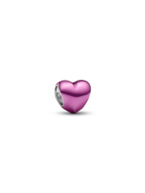 Mini Charm Cuore effetto metallico rosa