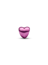 Mini Charm Cuore effetto metallico rosa