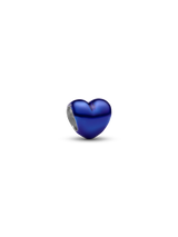 Mini Charm Cuore effetto metallico blu