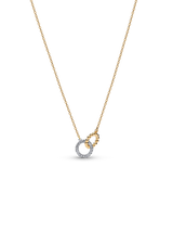 Collana Cerchi Intrecciati Sfere e Pavé