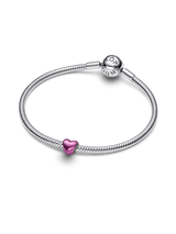 Mini Charm Cuore effetto metallico rosa