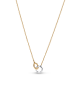 Collana Cerchi Intrecciati Sfere e Pavé