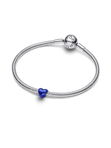 Mini Charm Cuore effetto metallico blu