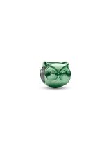 Mini Charm Gufo effetto metallico verde