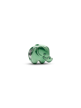 Mini Charm Elefante effetto metallico verde