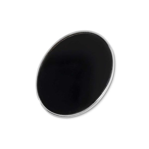 Piastrina ovale smalto nero changy