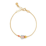 Bracciale proteggimi in oro giallo con madonnina e corallino