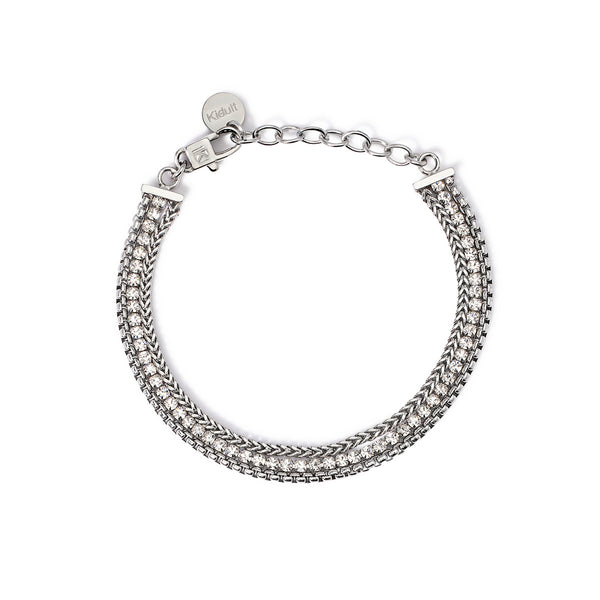 Bracciale in acciaio 316L cristalli