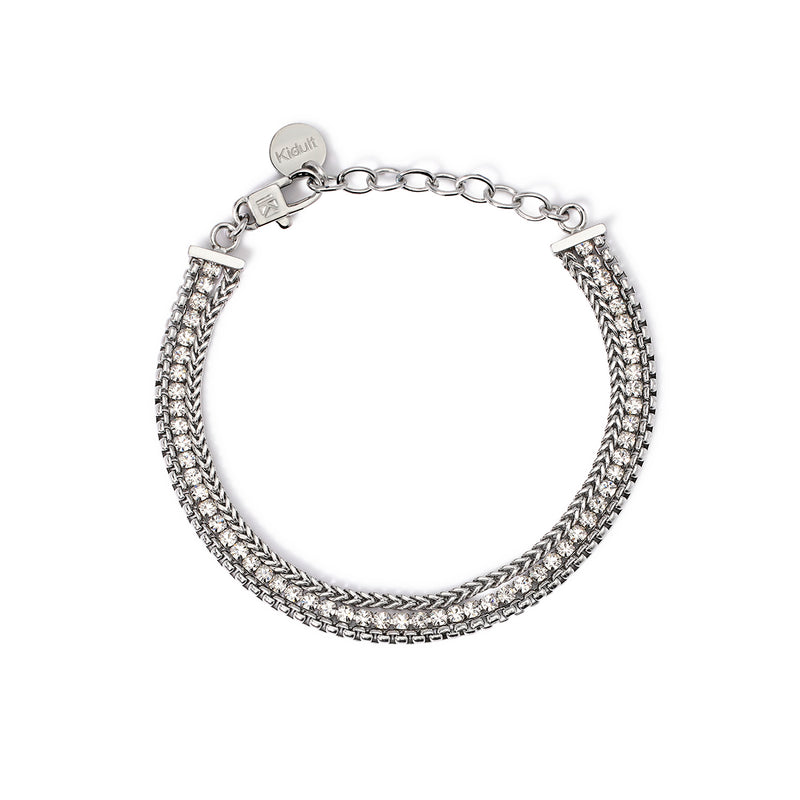 Bracciale in acciaio 316L cristalli