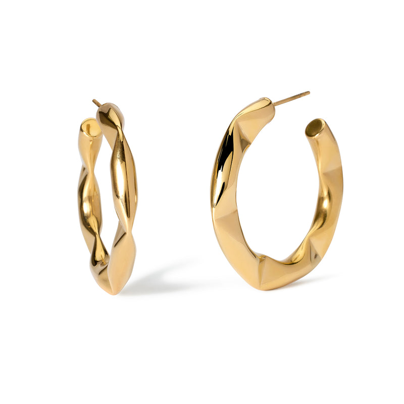 Orecchini in acciaio 304/316L PVD giallo